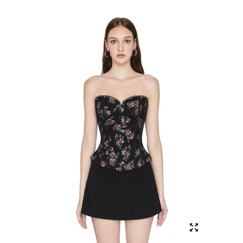 Jubin Studio Jubinstudio Rosewood Corset เสื้อลายดอกไม้เซ็กซี่ ไซส์ S