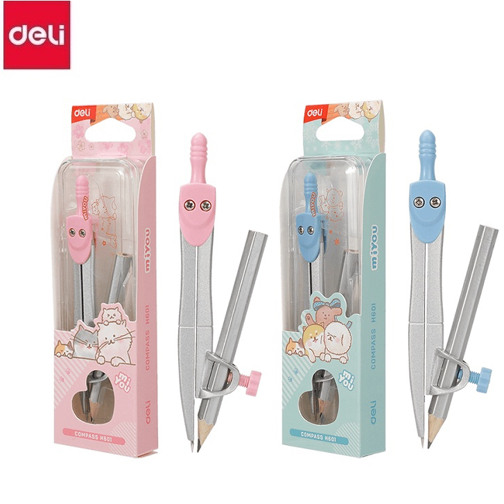 MIYOU Deli Wooden Pencil Student Compa - EH601 (จัดส่งสีสุ่ม)