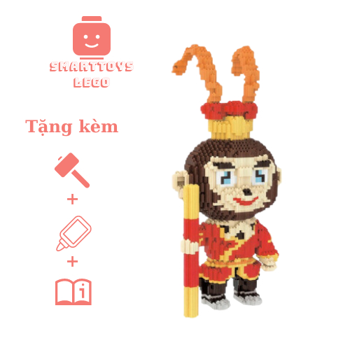 โมเดล Lego Sun Wukong ขนาด 52 ซม., ชุดปริศนา Journey to the West, เพิ่มความคิดสร้างสรรค์ของเด็ก, เพิ