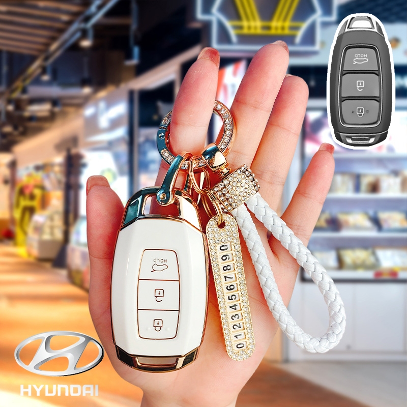 Hyundai Accent Creta Tucson SantaFe Elantra Grand Stargazer I10 ฝาครอบกุญแจรถ - พวงกุญแจ