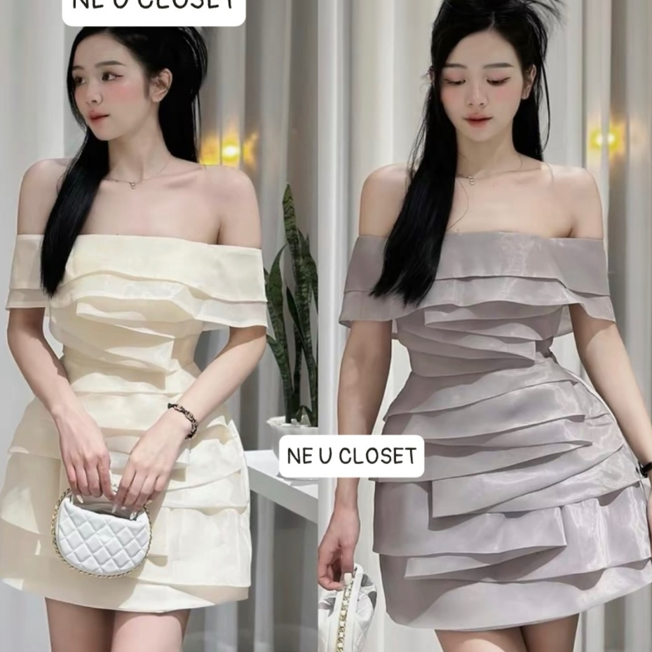 [ITEM 1] [CUT CODE = SOLD OUT] เดรสปาดไหล่สุดหรู เดรสปาดไหล่ ชุดออกงาน เดรสออฟฟิศ มี...