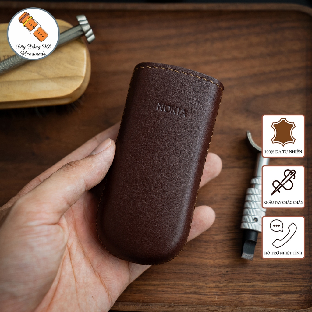 Mino Crafts - เคสหนังสําหรับโทรศัพท์ N0KIA 6700, 8800 - หนังแฮนด์เมด - สีน้ําตาล
