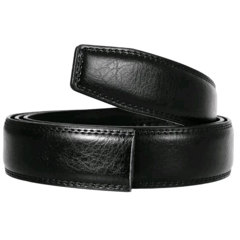 เข็มขัด หนังวัว นําเข้ารุ่น 3.5ซม HTK02 เข็มขัดผู้ชายสุดหรูขอบแอปริคอทโดยใช้หัวเข็มขัดอัตโนมัติคุณภา