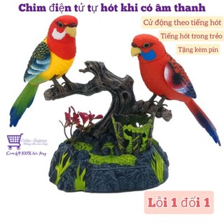 Chim Điện Tử Tự Hót Khi Có Âm Thanh Trang Trí Nhà Cửa Vui Nhộn , Đồ Chơi Cho Bé