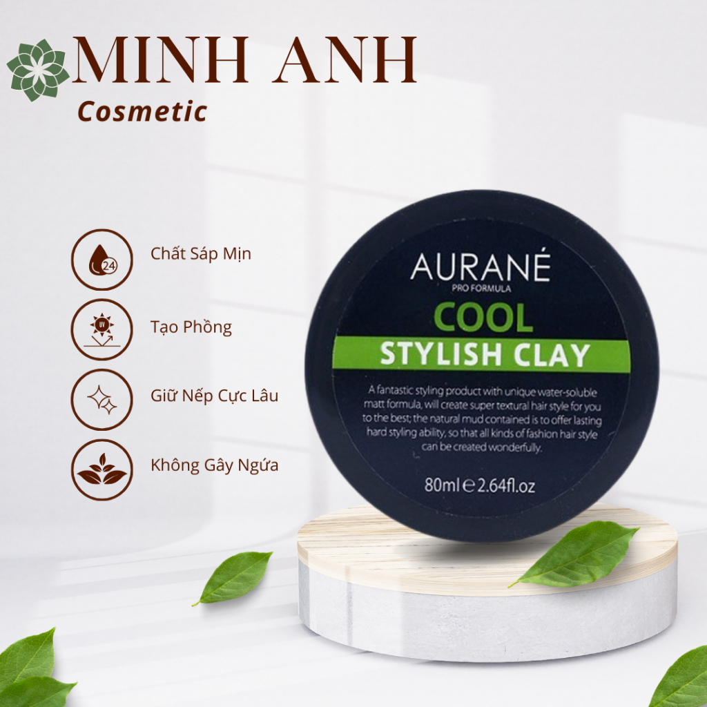 Aurane Cool Stylish clay Hair Wax 80g - นําเข ้ าของแท ้ ฝรั ่ งเศส