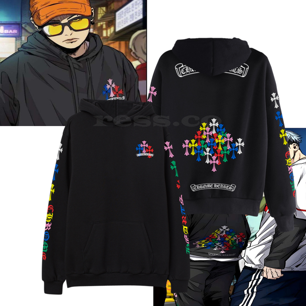 [ ถูกสุดๆ + เท่สุดๆ] เสื้อฮู้ด Rainbow Chrome Hearts Wooin Wind Breaker Comic