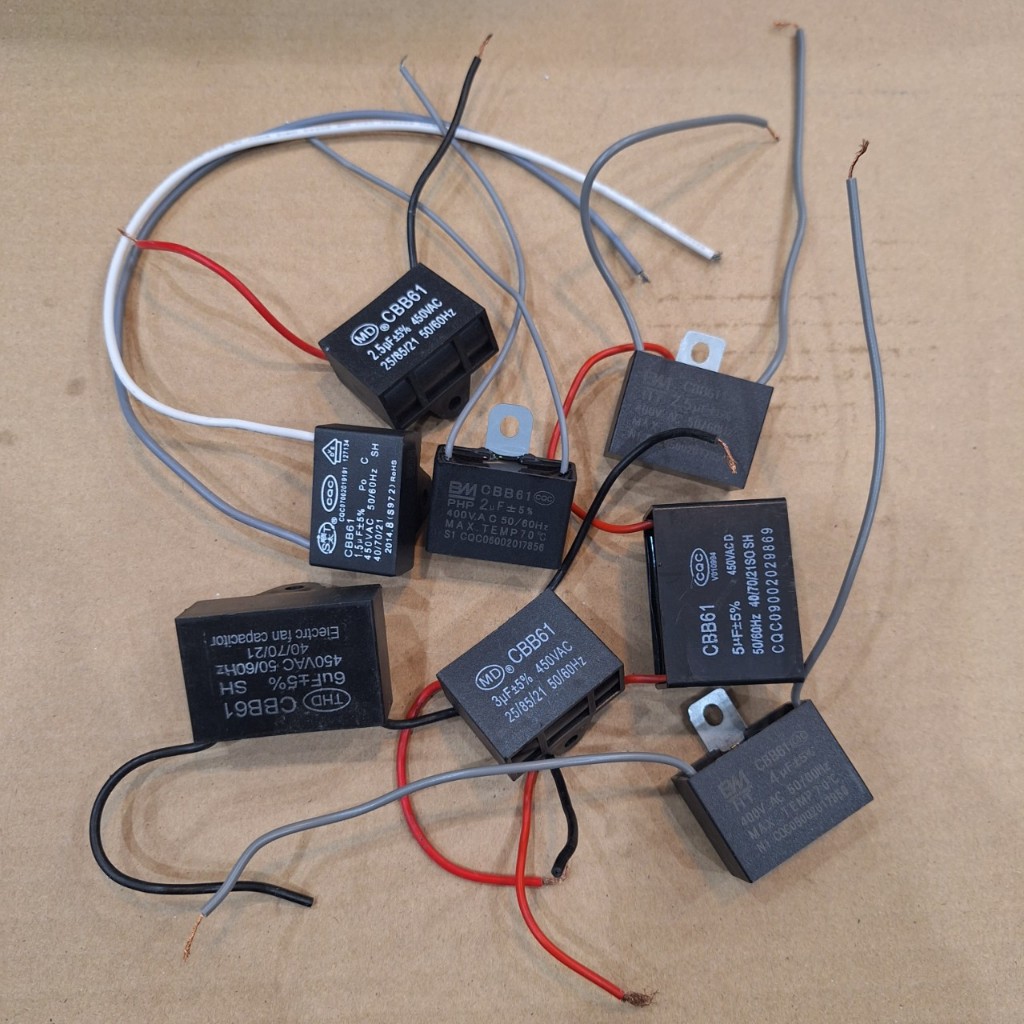 CBB61 ตัวเก็บประจุพัดลมสายไฟ 1uF, 2uF, 3uF, 4uF, 5uF, 6uF