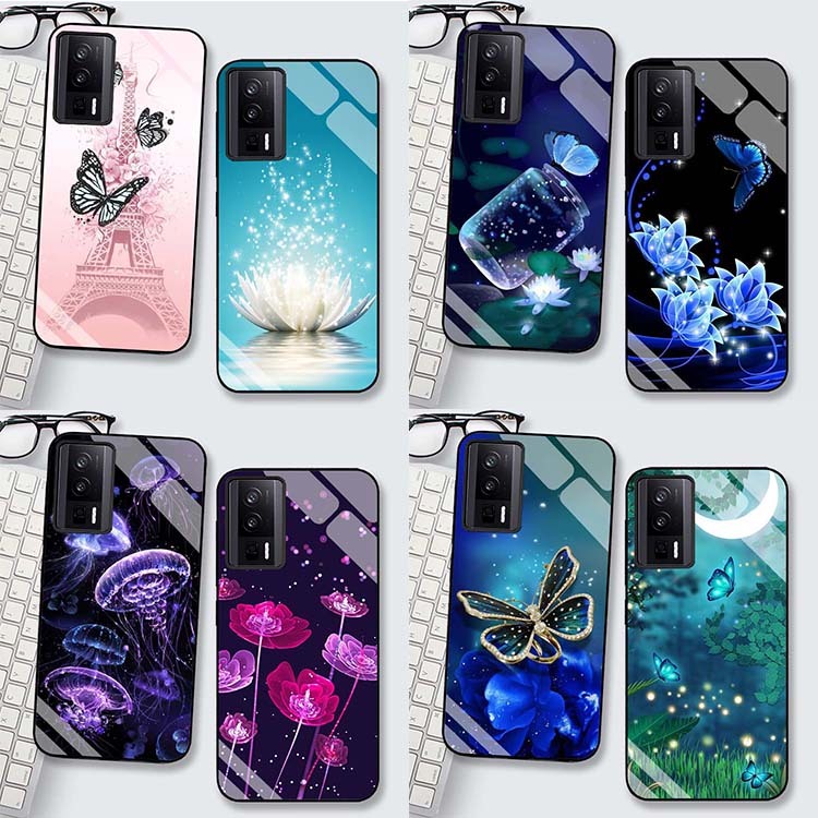 XIAOMI REDMI K60 5G, K60 PRO 5G, K60E 5G Case พร้อมกระจกนิรภัยด้านหลังมันเงา, คุณภาพสูงล่าสุด
