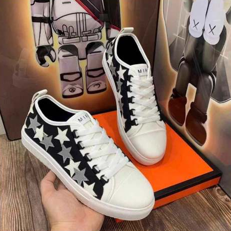 Amiri Canvas Star Shoes รองเท้าผ้าใบผู้ชายและผู้หญิง Amiri ผ้าใบปักดาว พื้นยางหนัง