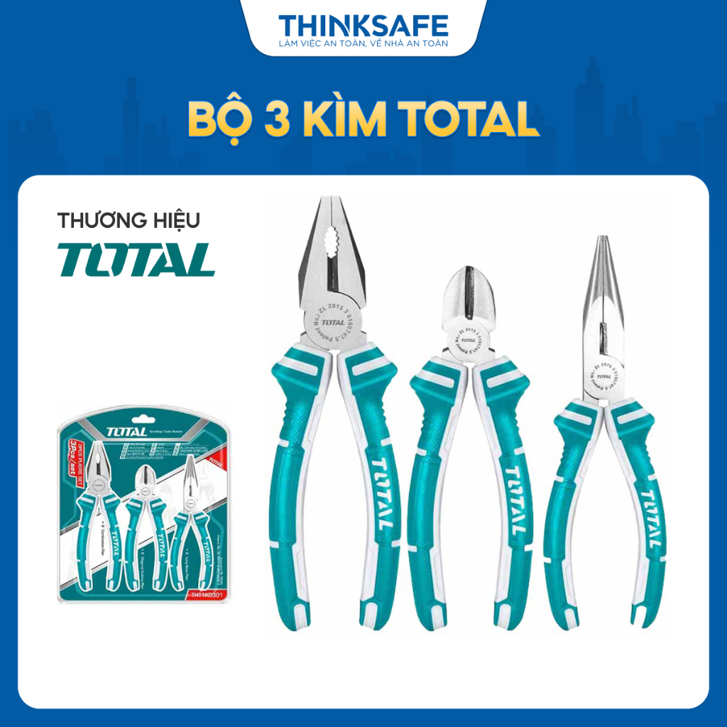 ชุดคีมอเนกประสงค์ 3 ชิ้น TOTAL THT1K0301/ THT2K0301S/ THT2CK231S power assist 30 - 65% คีมตัด คีมไฟฟ