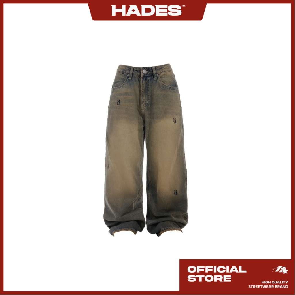 Unisex JEANS ARTHON WASHED LOOSE JEANS - แบรนด์ HADES ของแท้