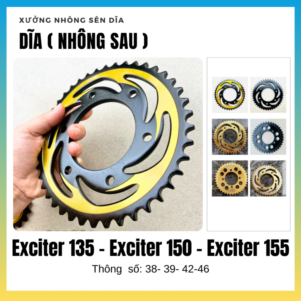 สเตอร์หลังและส้อมสําหรับ Exciter 135, Exciter 150, Exciter 155