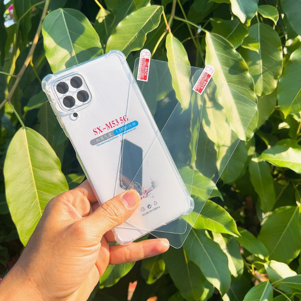 Combo กระจกนิรภัย 2 ชิ้นปกติพร้อมเคสกันกระแทก SS J4 PLUS J730 J6 PLUS J7 PRIME J7 PRO M33 M34 M51 M5