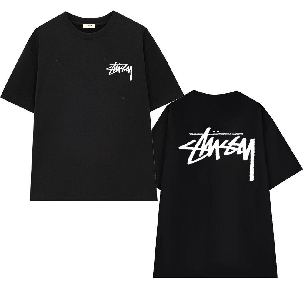 เสื้อยืด Stussy เสื้อยืดแขนยาวทรงหลวม unisex ทําจากผ้าฝ้ายคุณภาพสูง 100% ดูดซับเหงื่อ AC346