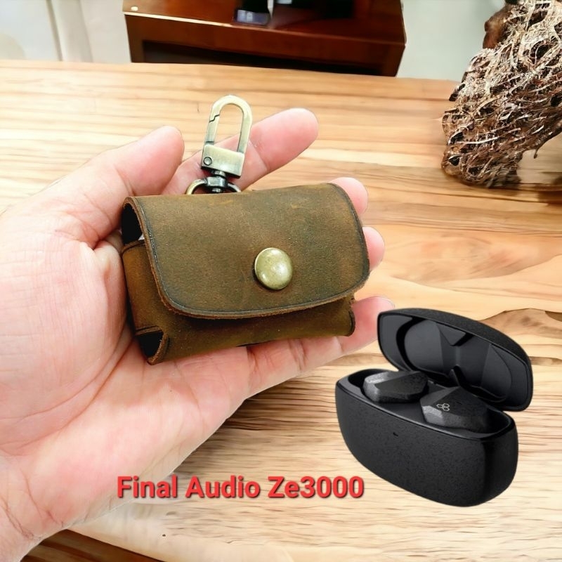เคสหูฟังปุ่มแม่เหล็ก Final Audio ZE3000 หนังแท้ทํามือ