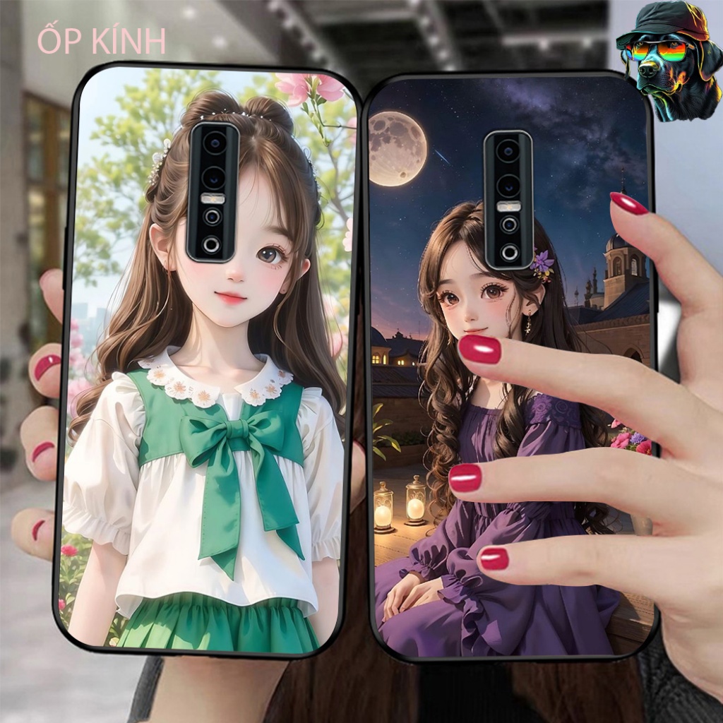 เคสโทรศัพท์กระจก Vivo v17 / vivo v17 pro พิมพ์ลายภาพสาวสวยน่ารัก