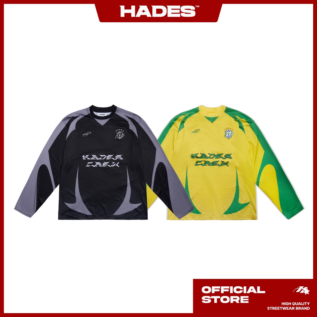 Hades FOOTBALL JERSEY เสื้อเชิ้ตแขนยาว Unisex ผ้าโพลียืดหยุ่น 4 ทิศทาง - แบรนด์ HADES ของแท้