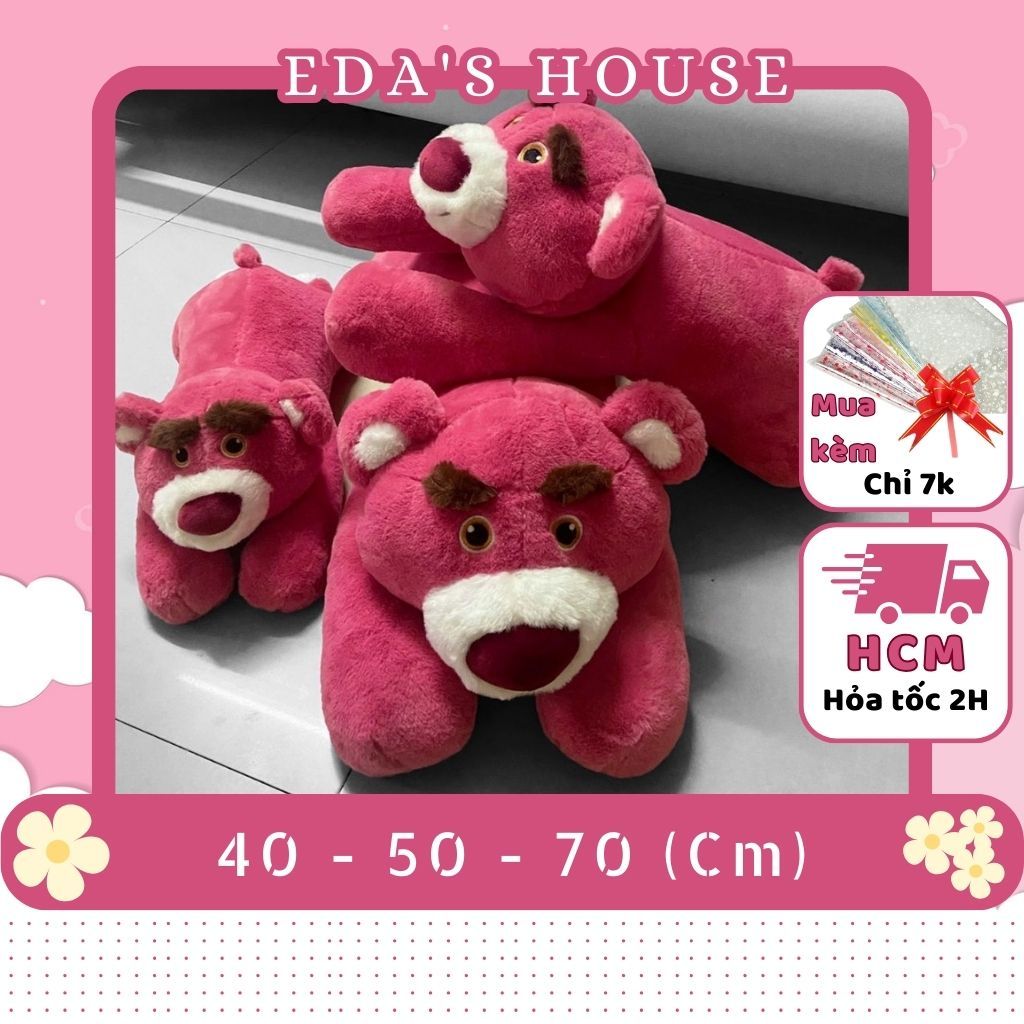 ( Hcm-fast 2h🌹 Losto Strawberry Teddy Bear, ตุ ๊ กตาหมีน ่ ารัก 50 ซม . 60 ซม . 80 ซม . EDA 'S HOUSE
