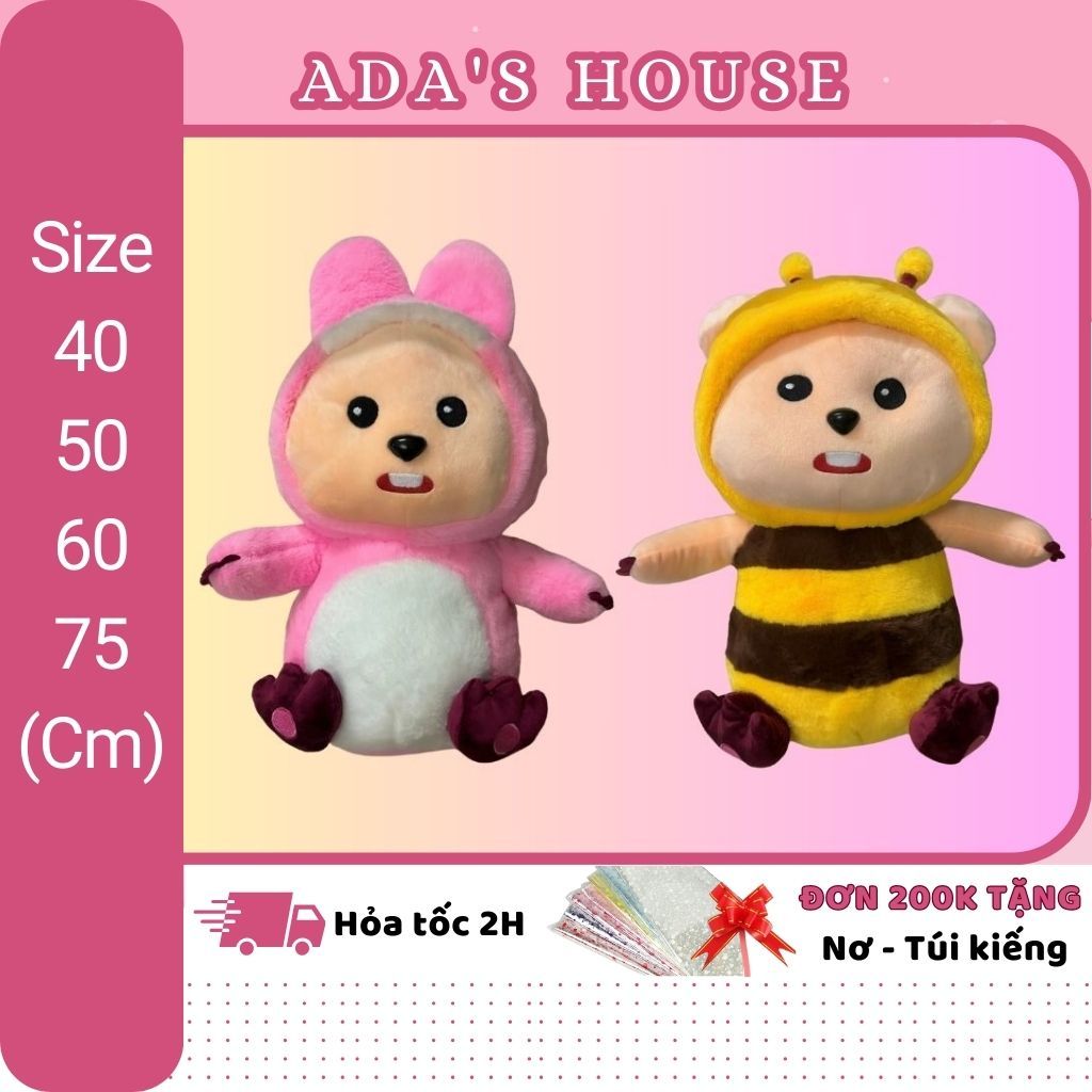 Eda 's HOUSE Cute Pink Yellow Bee Cosplay Loopy Teddy Bear
