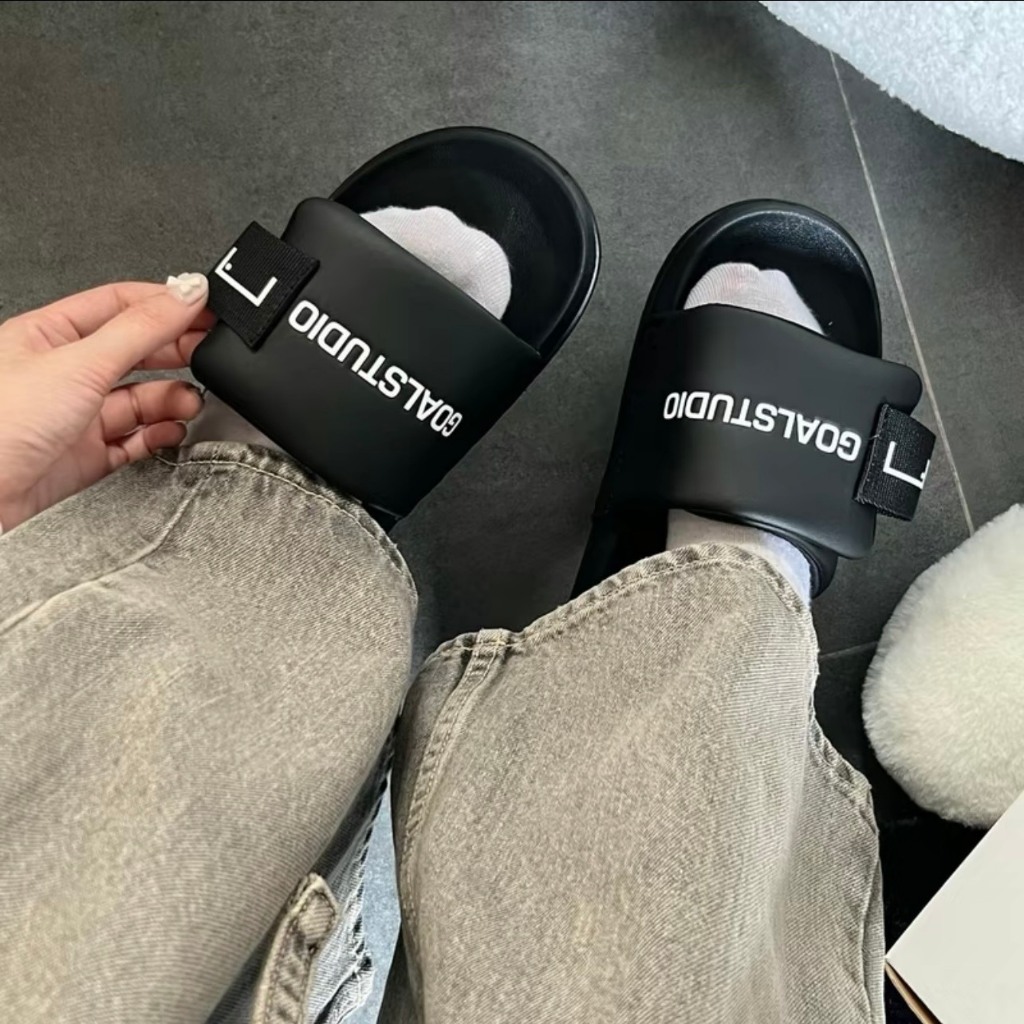 Goal Studio รองเท้าแตะ unisex สําหรับผู้ชายและผู้หญิง รองเท้าแตะรัดส้นเกาหลี