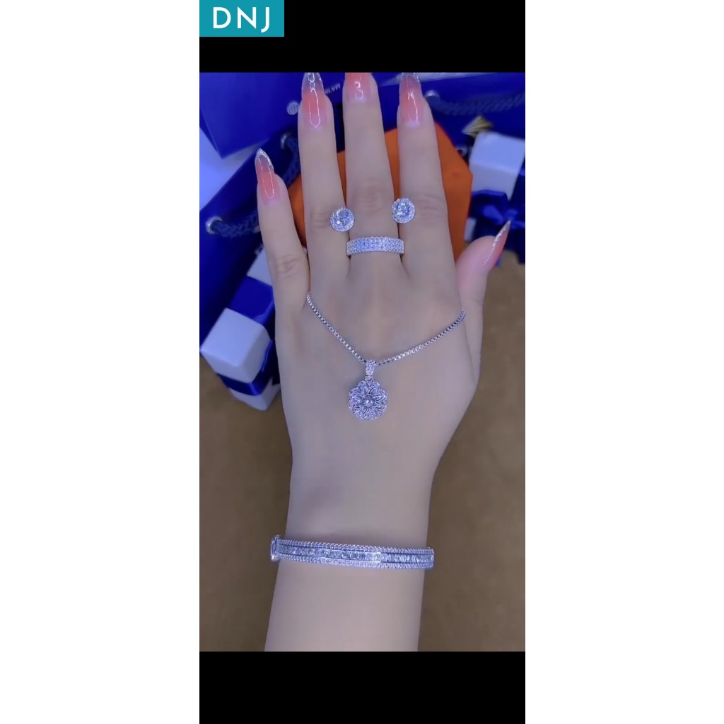 ชุดเครื่องประดับหินเต็ม 4 ชิ้น (สร้อยคอ แหวน ต่างหู สร้อยข้อมือ) DN