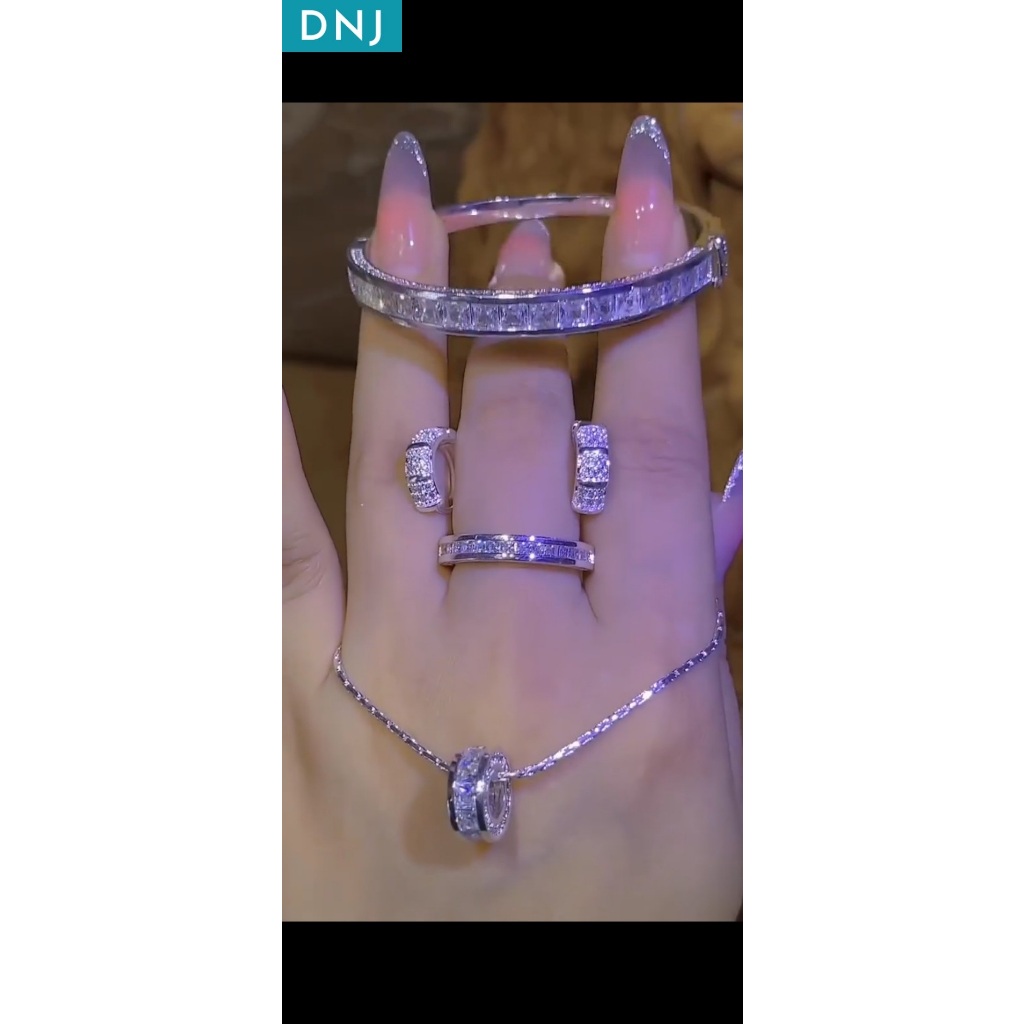 ชุดเครื่องประดับเพทาย 4 ชิ้น สร้อยคอ แหวน ต่างหู สร้อยข้อมือ DN