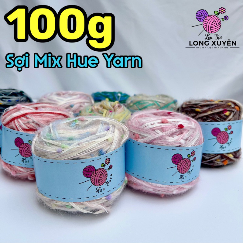 ปอมปอมทํามือ HUE YARN ขนสัตว์ผสม 100g