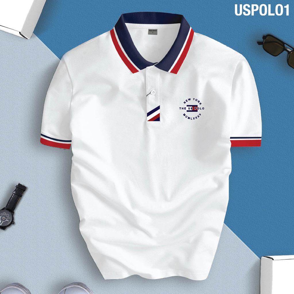 US POLO 1st – เสื้อยืดโปโลผู้ชายคอปกผ้าจระเข้ – Elegant & Basic