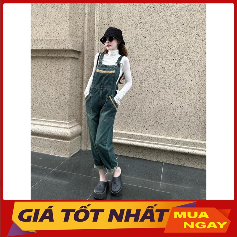 Baggy Brown Trim Denim Overalls จากกวางโจว JS0048 - Yanmy888