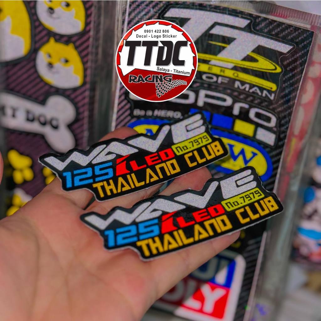 [ราคา 1 แสตมป์] สติ๊กเกอร์รูปลอกโลโก้สะท้อนแสงใหม่สวยมาก รุ่น Wave 125i Thailand