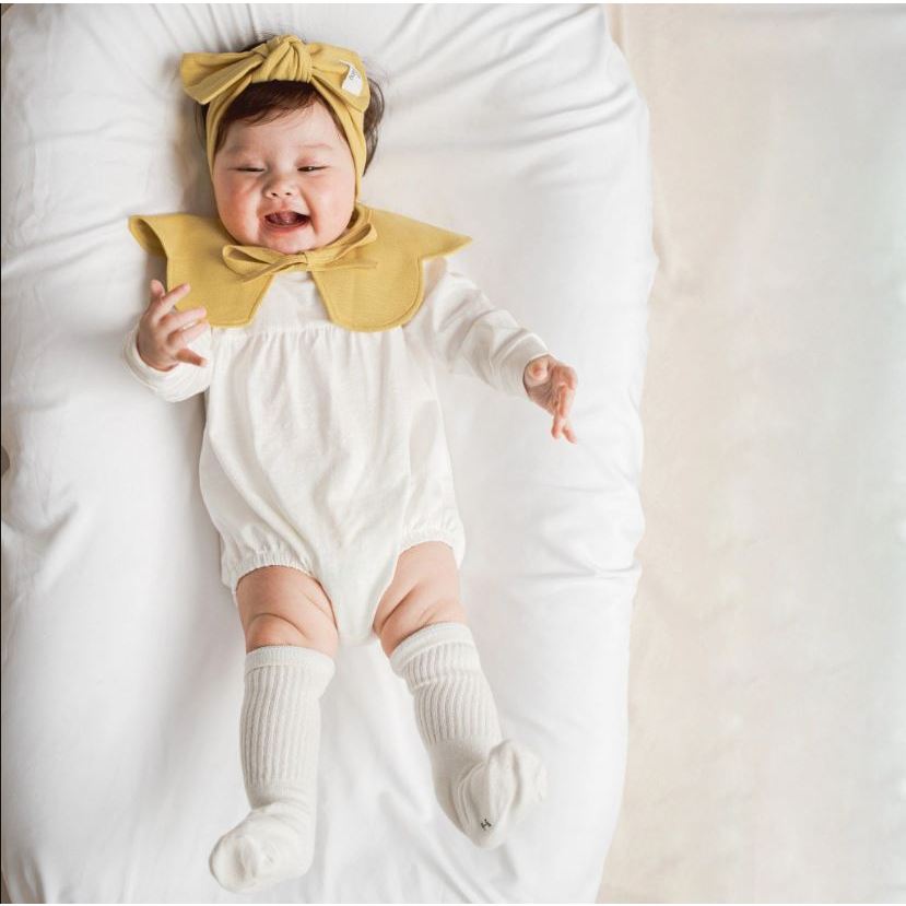 Body Set with Mimo flower bib for Baby girls ของแท้ Bu Baby สไตล์เกาหลี รหัส GMC503100 1 - 12เดือน เ