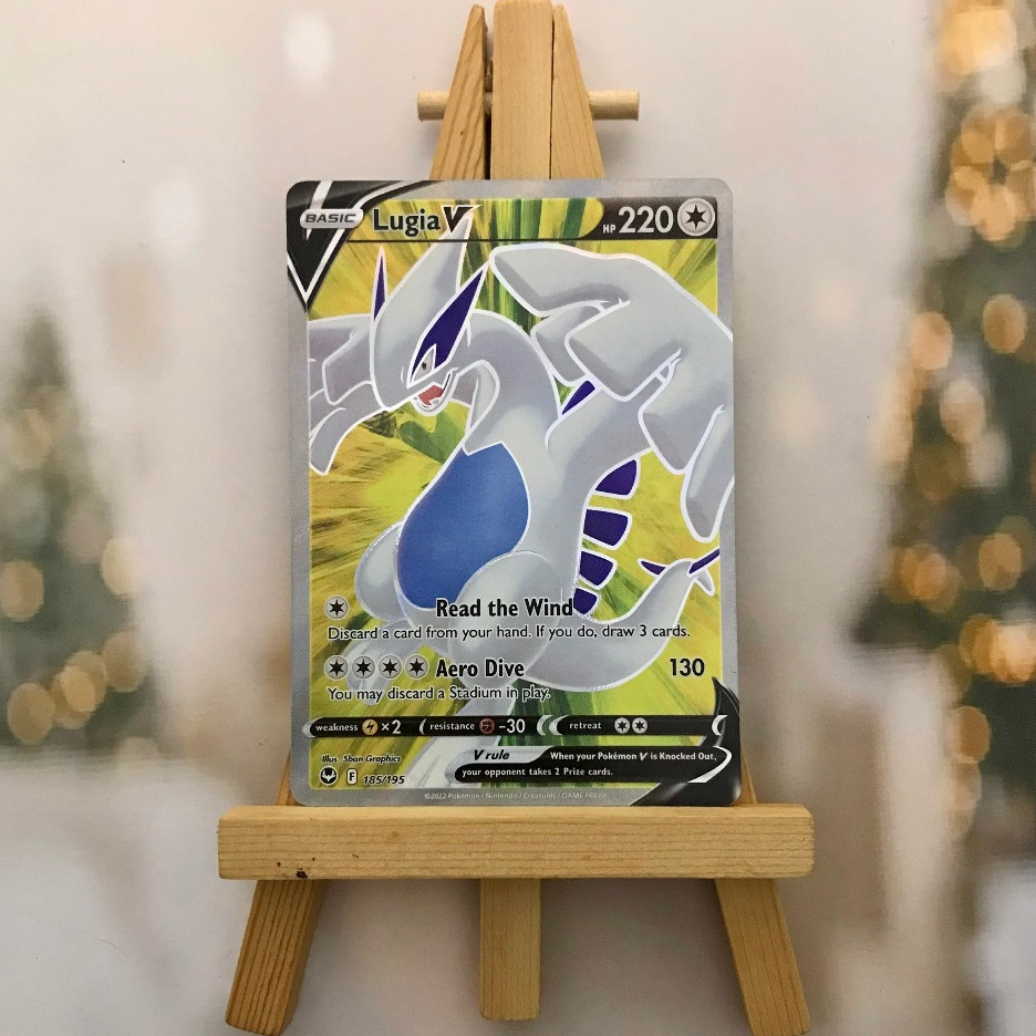 การ์ดรูปภาพ Pokemon Lugia V 185/195 - การ์ดอ๊อดภาษาอังกฤษหายากเต็มรูปแบบ