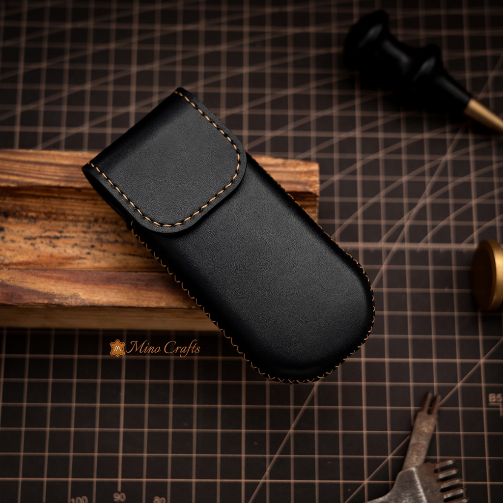 ซองหนังสําหรับ N0KIA 6700, 8800 - สินค้าทํามือ - หนังวัวนําเข้า - สีดํา