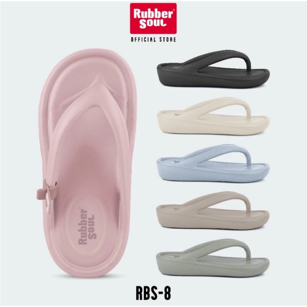 [Flip Flops] Thailand Soft Thick Sole Light Flip Flops สําหรับสาว RUBBER SOUL 8.0