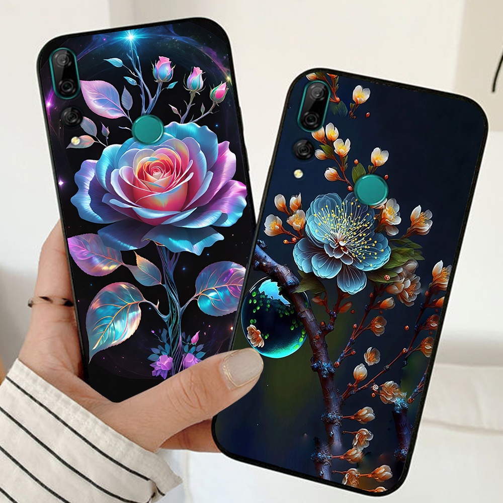 เคส Huawei y9 prime 2019 / huawei y9 2019 / y8s / y9s พิมพ์ลายดอกกุหลาบและดอกไม้ที่สวยงามและหรูหราอื