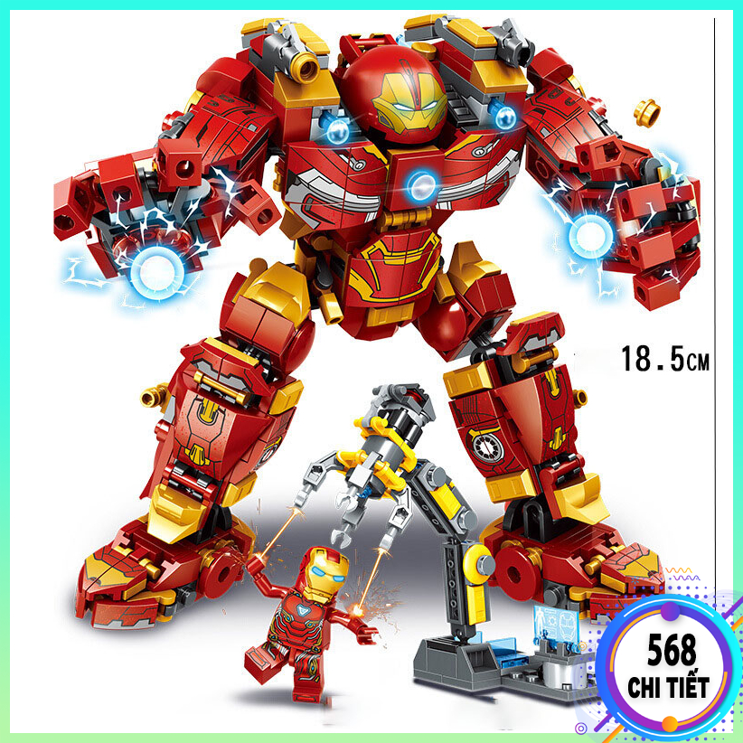 รายละเอียดหุ ่ นยนต ์ Lego IronMan Hero 568 หุ ่ นยนต ์ ประกอบของเล ่ น Set, ประกอบ HulkBuster หุ ่ นยนต ์ สมาร ์ ทของเล ่ นสําหรับทารก