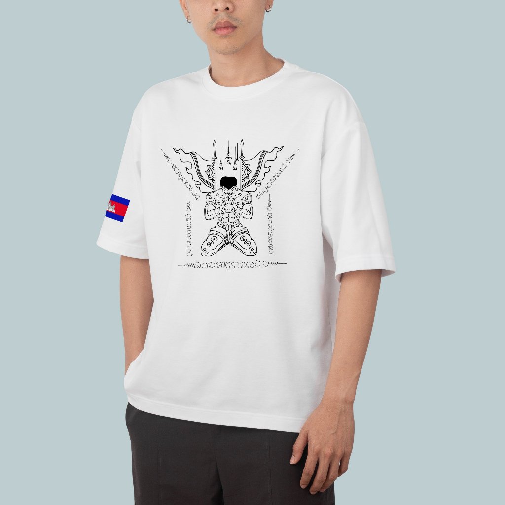 เสื้อยืดพิมพ์ลาย SAK YANT KHMER - ผ้าฝ้าย 100% - ออกแบบ UNISEX BY YAKSTORE