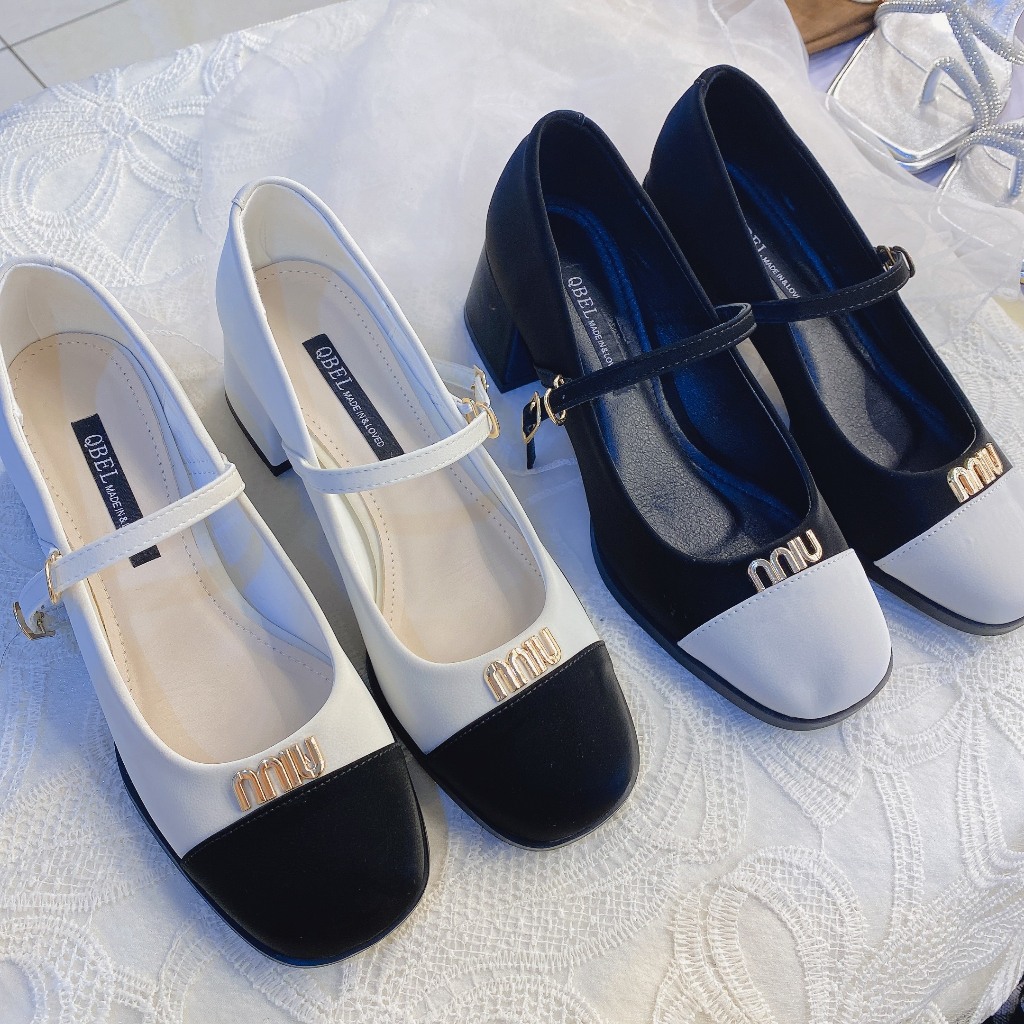 รองเท้าส้นสูงหัวเข็มขัด 5 ซม. ผลิตจากกํามะหยี่คุณภาพสูง รหัส C501(FORM TO BACK 1SZ)