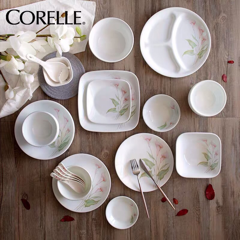 Corelle USA - LilyVille - Bach Hop Flower Bowl and Plate Collection [ขายปลีก]