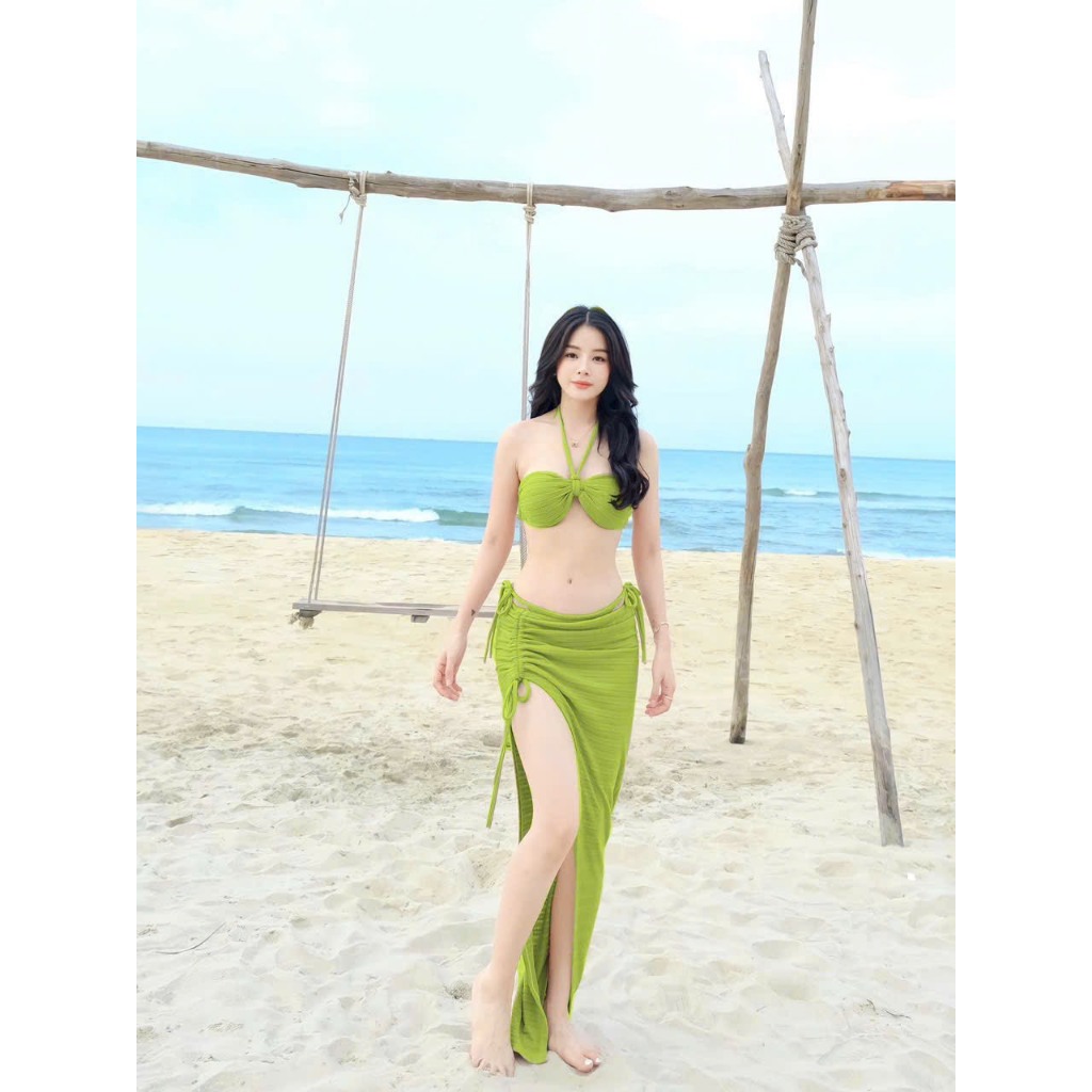 บิกินี่ 2 ชิ้น พร้อม AVOCADO BLUE MIE SKIRT LANBI MS903