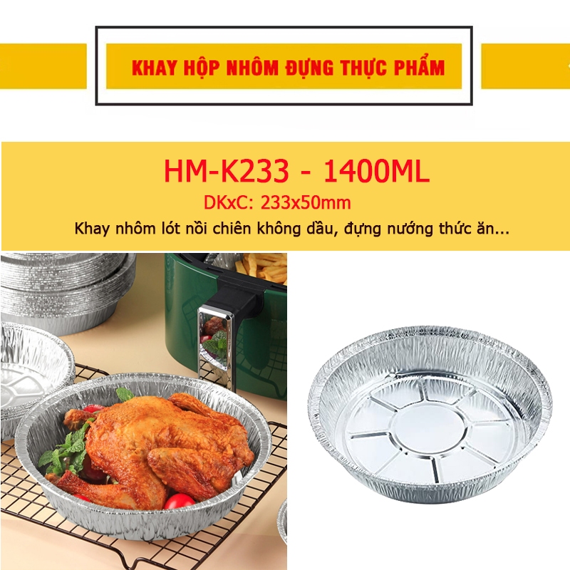 [ชุด 20 ชิ้น] ถาดฟอยล์หม้อทอดไร้น้ํามัน HM-K233 สําหรับหม้อตั้งแต่ 8-11 ลิตร ขนาด 23cm BEAUTIFUL PRO