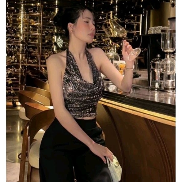 เสื้อกล้ามแต่งอกกุหลาบสุดหรูเอวระบาย alohashop91