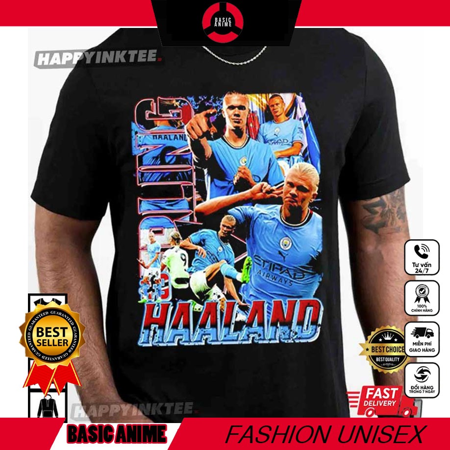 [ EXTREMELY HOT ] เสื้อยืดฟุตบอล Erling Haaland Manchester City - เสื้อยืด unisex พิมพ์ลาย Erling Ha