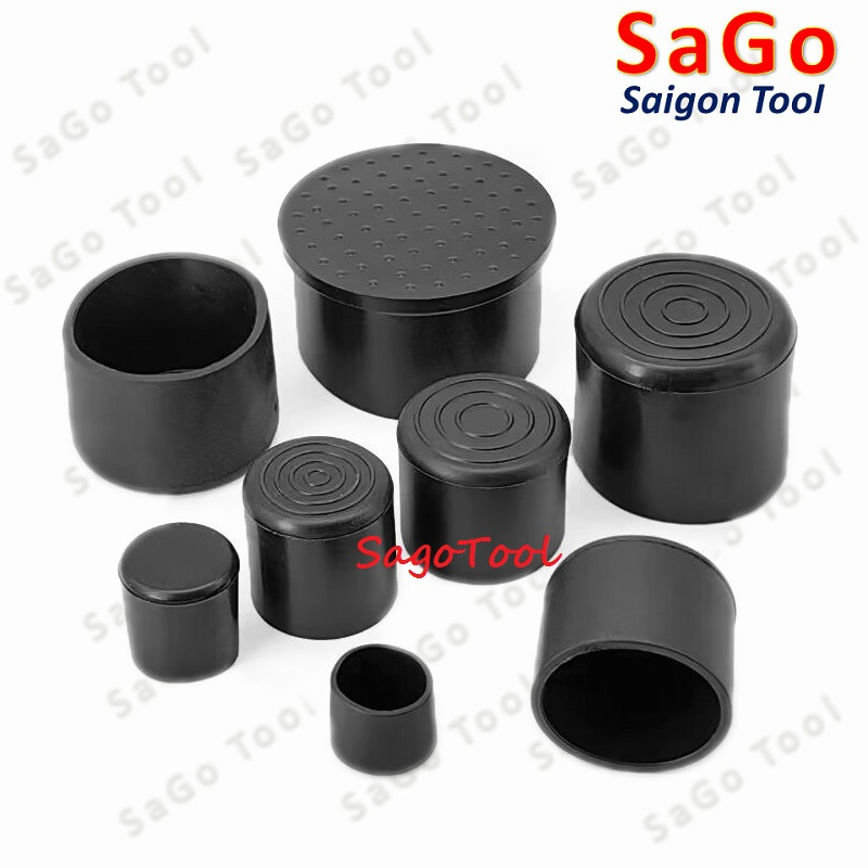 ฝาท่อเหล็กกล่อง ปลอกขาโต๊ะและเก้าอี้กลม หลายขนาด 6 - 60มม (5ชิ้น)