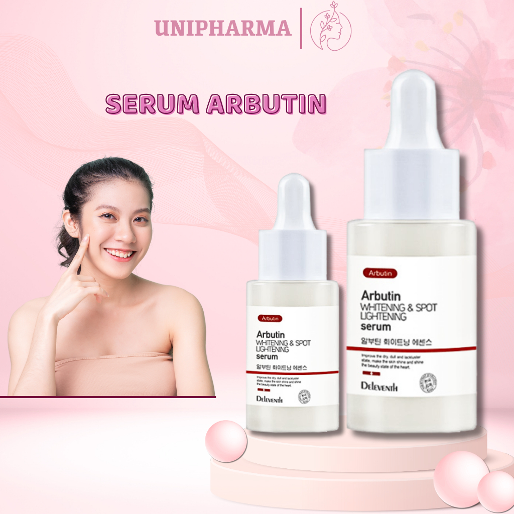 Arbutin Deleventh Serum , Alpha Arbutin Whitening Serum ช ่ วยกระชับรูขุมขนและแม ้ กระทั ่ งสีผิว - Unipharma - 30ml