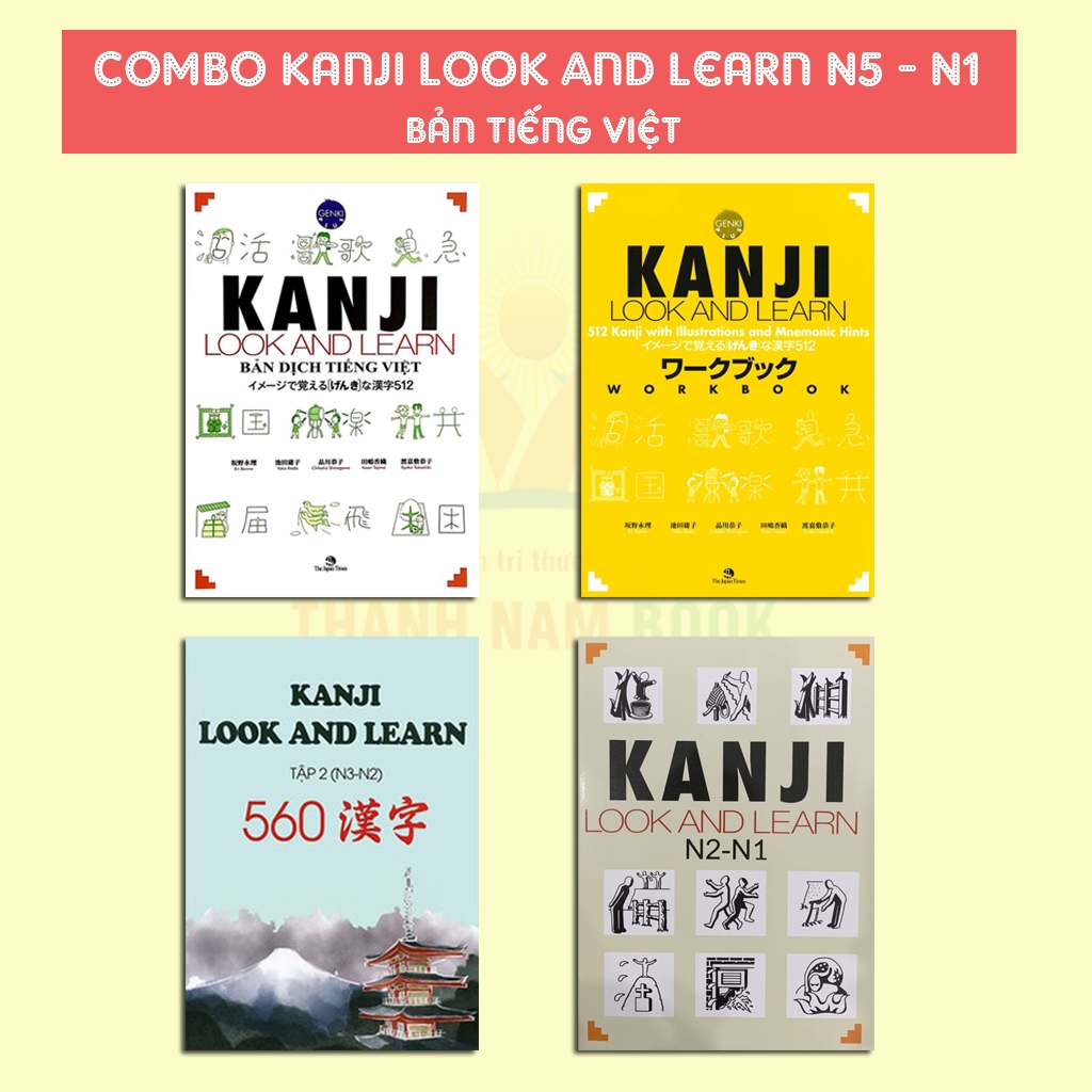 หนังสือญี่ปุ่น - Combo Kanji Look And Learn N5- N1 แปลเวียดนาม (Odd Optioment)