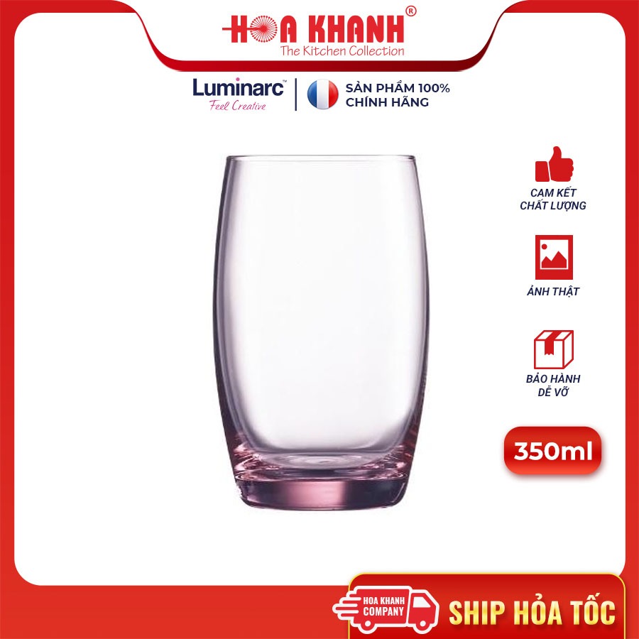 Luminarc Salto Pink Glass Drinking Cup Set 350ml - J5385 - ชุด 6 ถ้วย