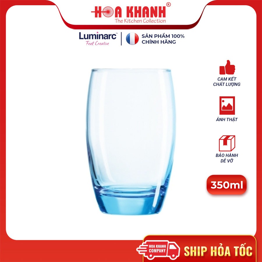 Luminarc Salto Blue Glass Drinking Cup Set 350ml - J1585 - ชุด 6 ถ้วย