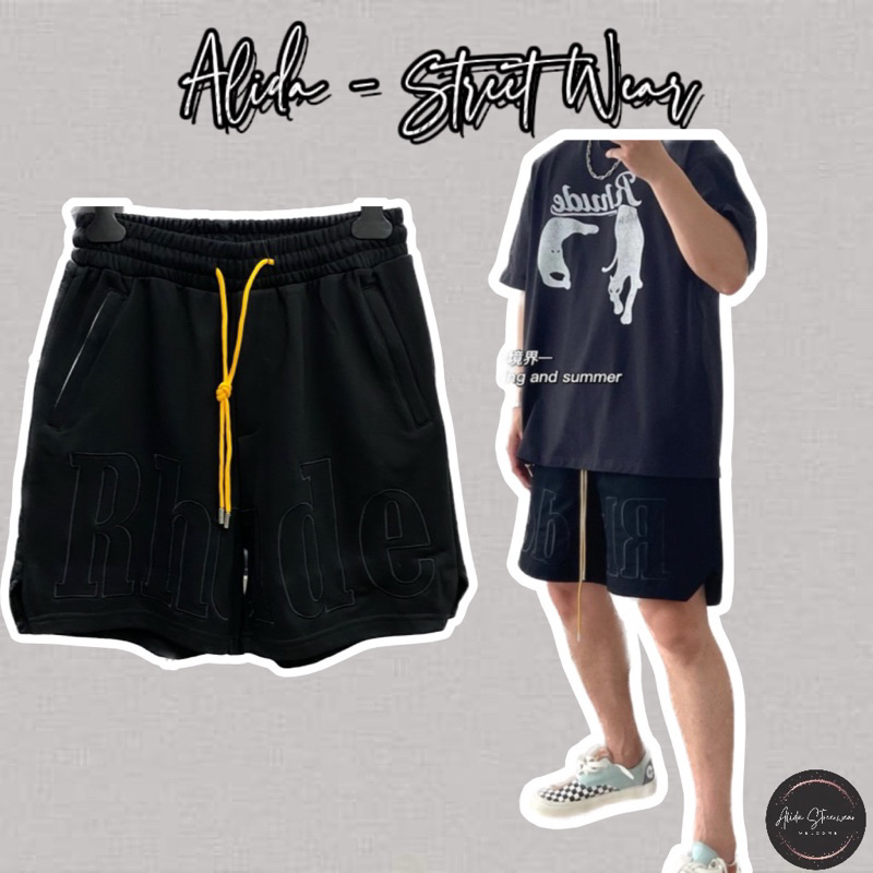 ⚡️[คุณภาพสูง] กางเกงขาสั้นปัก Rhude - ลายโลโก้ปักประณีต - สไตล์สตรีท - สินค้าชั้น 1