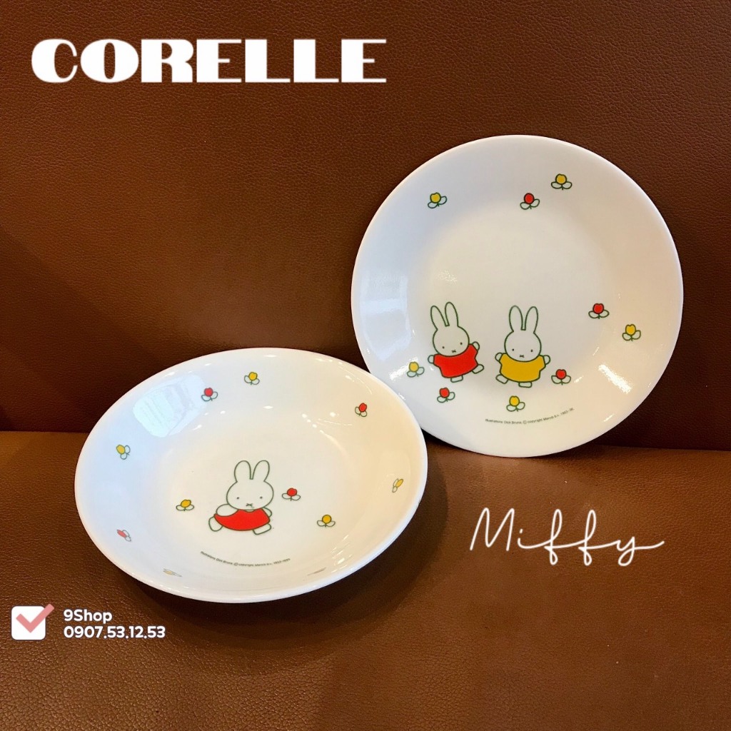 Corelle USA - Miffy For Kid - Combo 01 จานซุป 17 ซม . ลึก + 01 จานตื ้ น 17 ซม